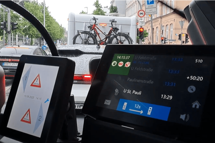 Demonstration of Public Transport Priority via V2X in Hamburg within the ITS-Cube Project