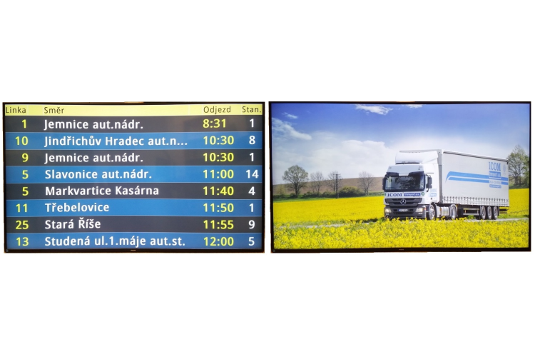 Zastávkové LCD panely - vnitřní