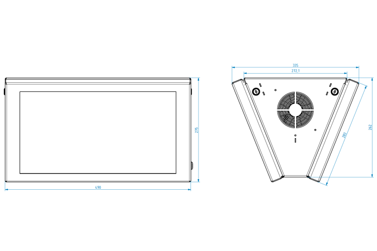 Oboustranný LCD panel – 2 x 18,5"