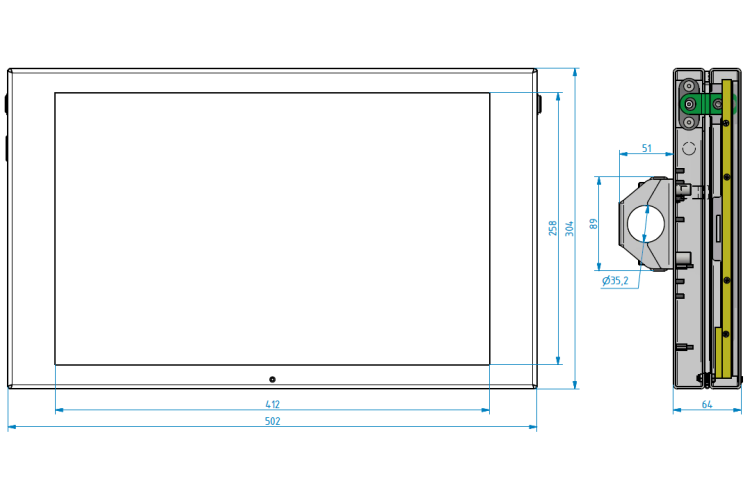 Jednostranný LCD panel –19"