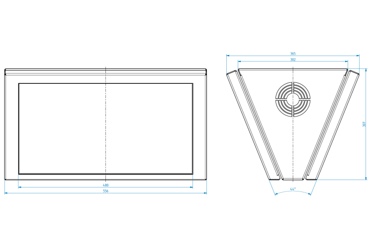 Oboustranný LCD panel – 2 x 21,5"
