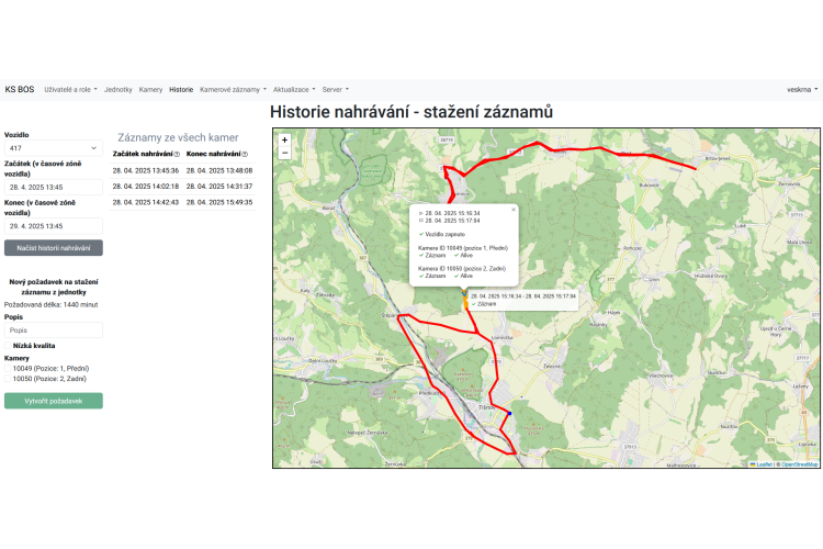 KS-BOS - SW pro kamery ve vozidlech