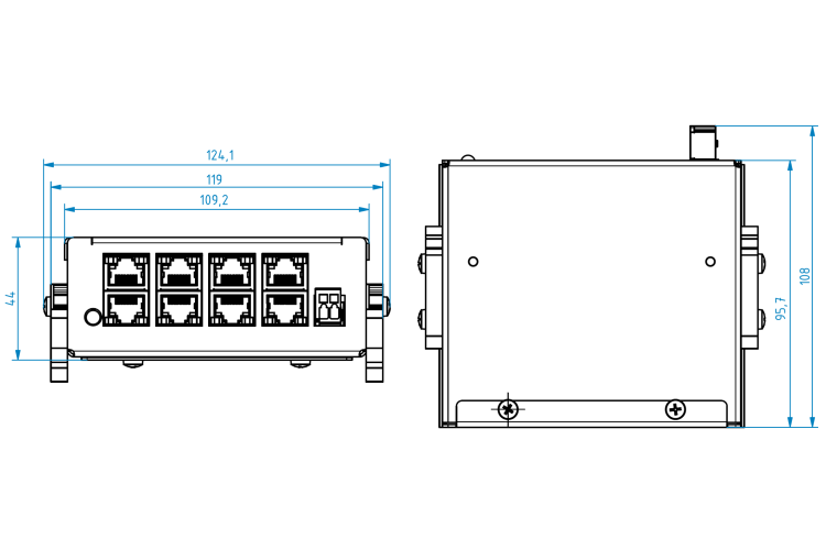 Neřízený přepínač sběrnice ethernet ECU-08L