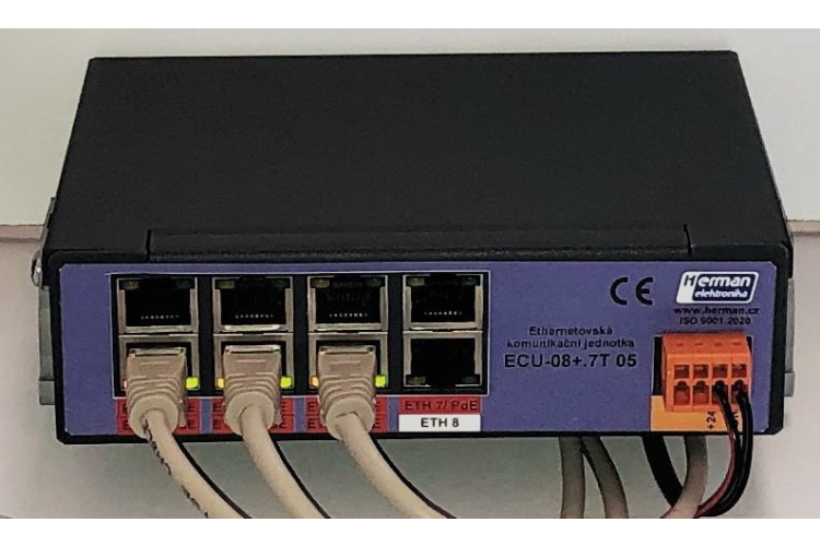 Neřízený přepínač sběrnice ethernet ECU 08L.+7T.05