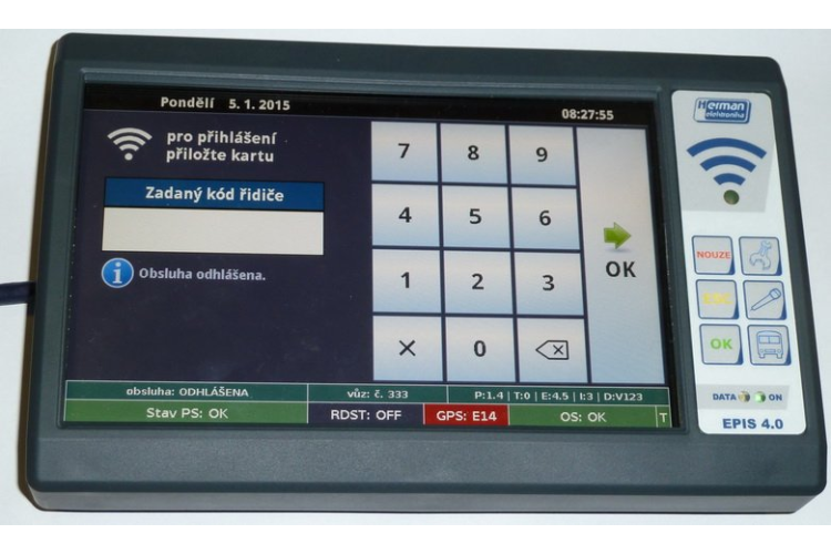 LCD terminál řidiče EPT 4.08C